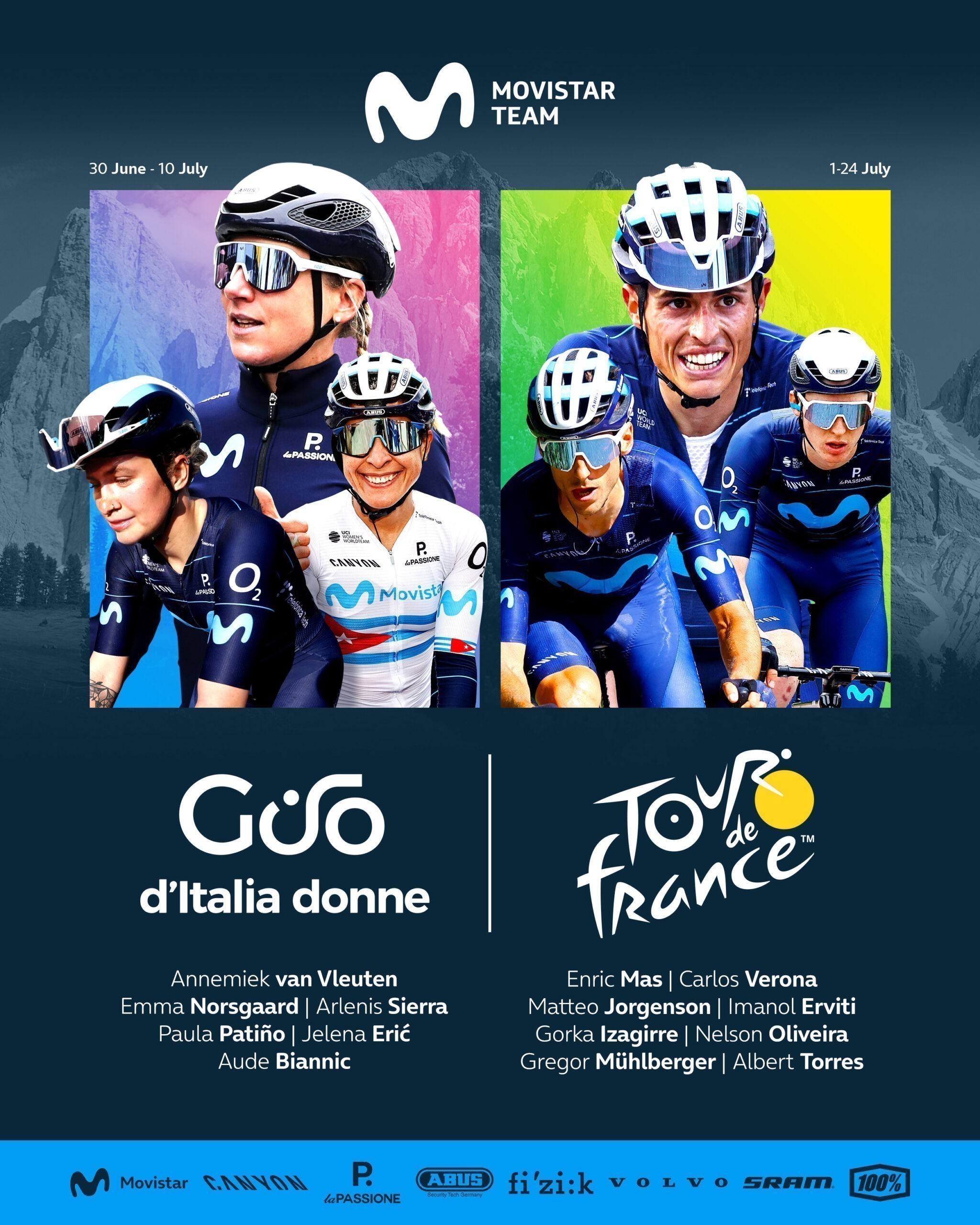 Giro Donne and Tour de France, a great double challenge for Movistar Team