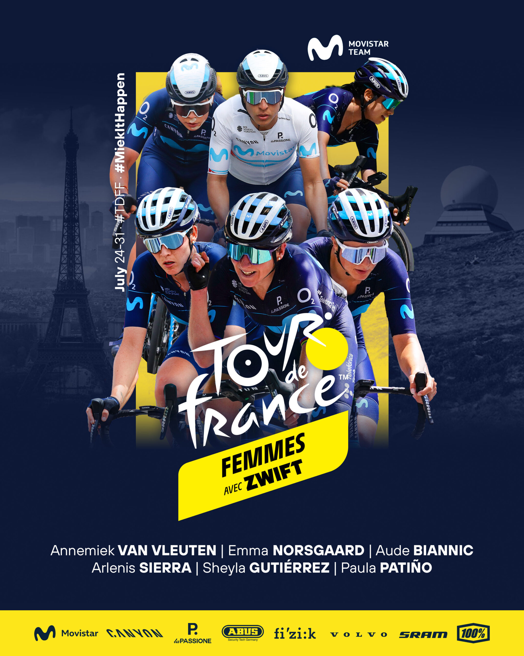 ’40 + 1′: Movistar Team, before its debut in the Tour de France Femmes avec Zwift