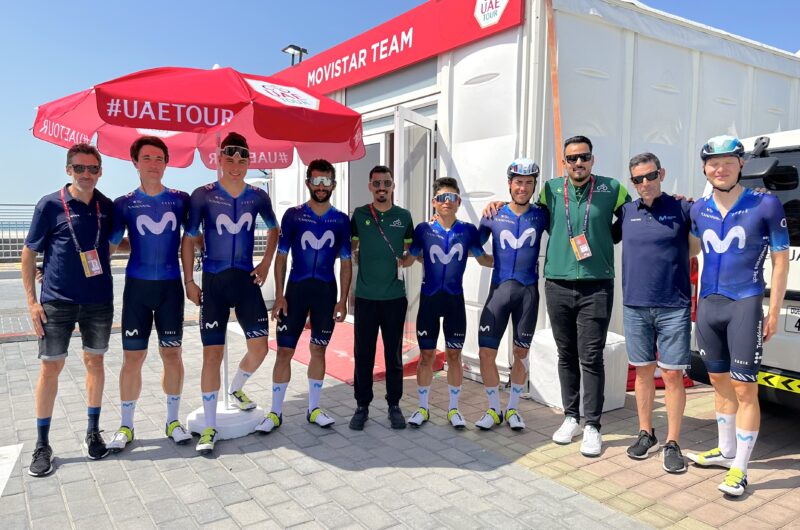 Imagen de la noticia ‛Saudi Cycling Federation visits Movistar Team during UAE Tour’